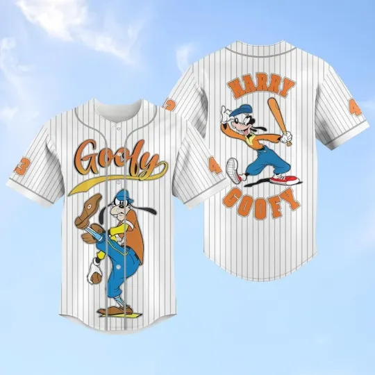 Discover Custom Goofy Baseball Jersey Shirt with Pinstripes