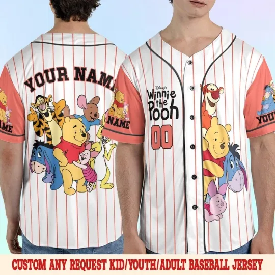 Discover Custom Winnie The Pooh & Friends Baseball Jersey