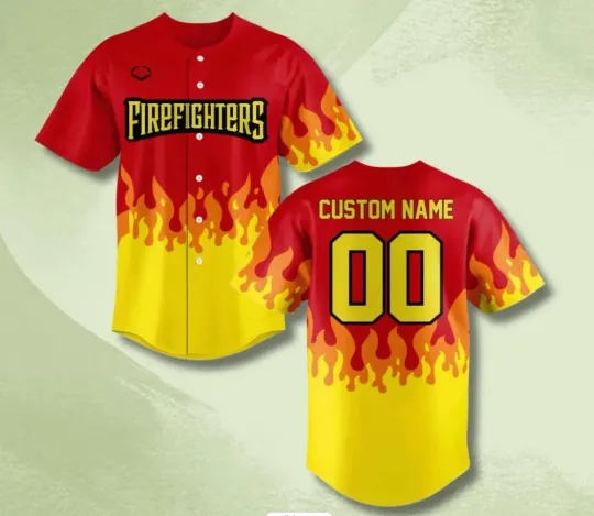 Discover Personalized Firefighters Baseball Jersey with Custom Name and Number