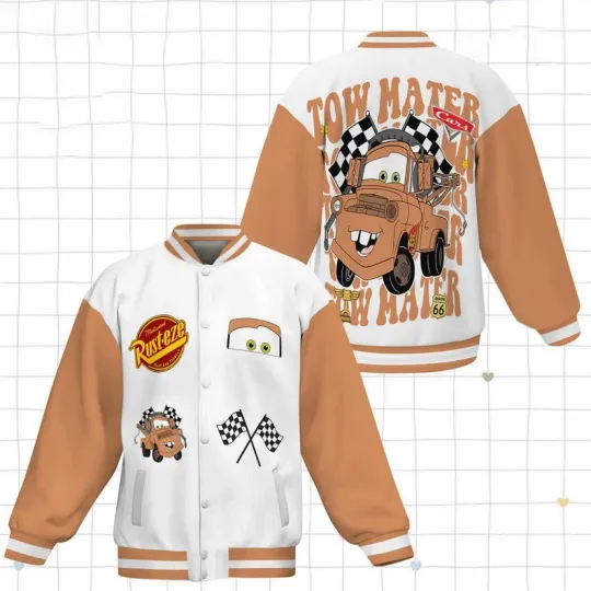 Tow Mater Medicated Rust-eze Pixar Cars Land Baseball Jacket