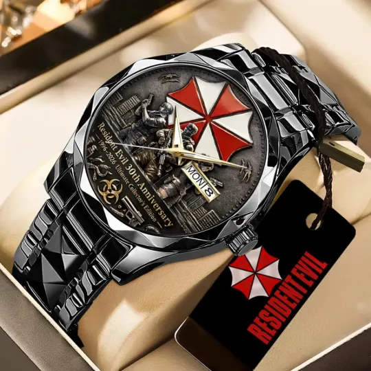 Discover Resident Evil 30th Anniversary Stainless Steel Quartz Watch for Men