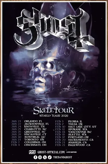 Discover GHOST Skeletour World Tour 2026 Poster - Limited Edition, Vertical Premium Matte