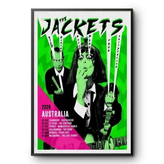 Discover The Jackets Australia Tour 2026 Poster - Punk Rock Concert Wall Art