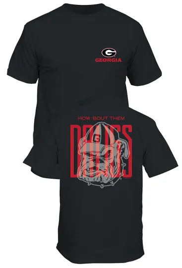 Discover GA Bulldogs Men's Tall Dawgs Double Sided Black T-Shirt