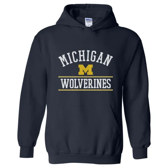 Discover Michigan Wolverines Mesh Arch Hoodie - Navy