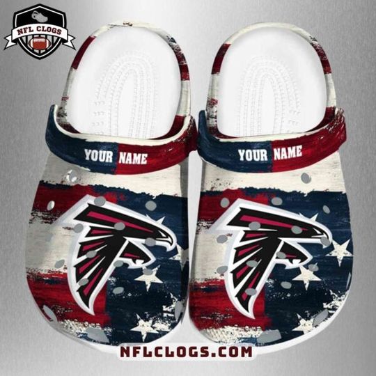 USA Flag Atlanta Football Team Falcons Clogs, Gift for Fan