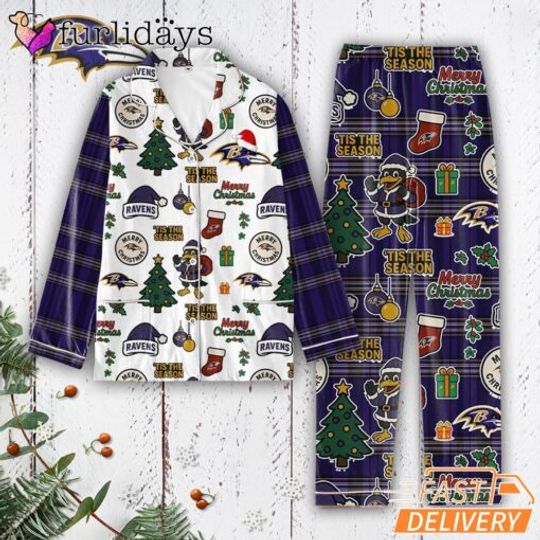 Discover Baltimore Ravens Tis the Season Christmas Pajamas Set