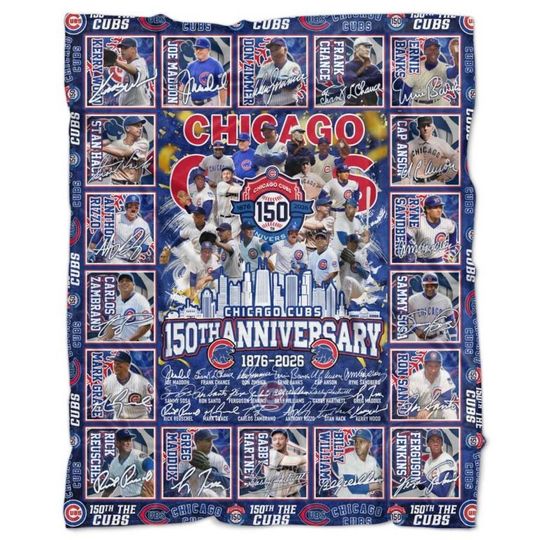 Chicago Cubs 150th Anniversary 1876-2026 Fleece Blanket