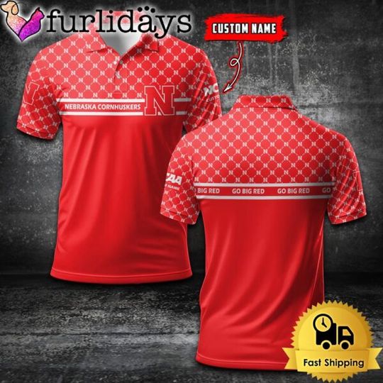 Discover Custom NCAA Nebraska Cornhuskers Team Logo Pattern Polo Shirt