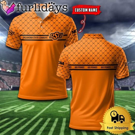 Discover Custom NCAA Oklahoma State Cowboys Team Logo Pattern Polo Shirt