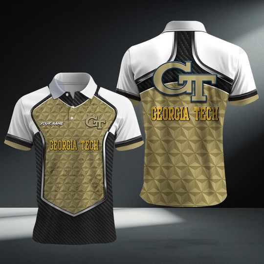 Personalized Georgia Tech Yellow Polo Shirt