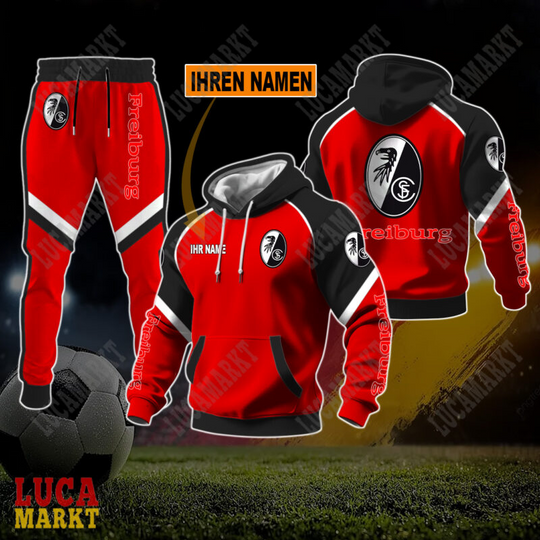 Discover Personalized SC Freiburg Hoodie Jogger Sets