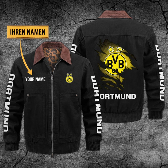 Personalized Borussia Dortmund Collared Bomber Jackets