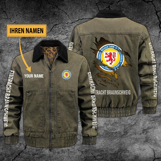 Personalized Eintracht Braunschweig Collared Bomber Jackets