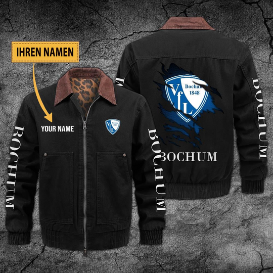 VfL Bochum 1848 Custom Name Collared Bomber Jackets