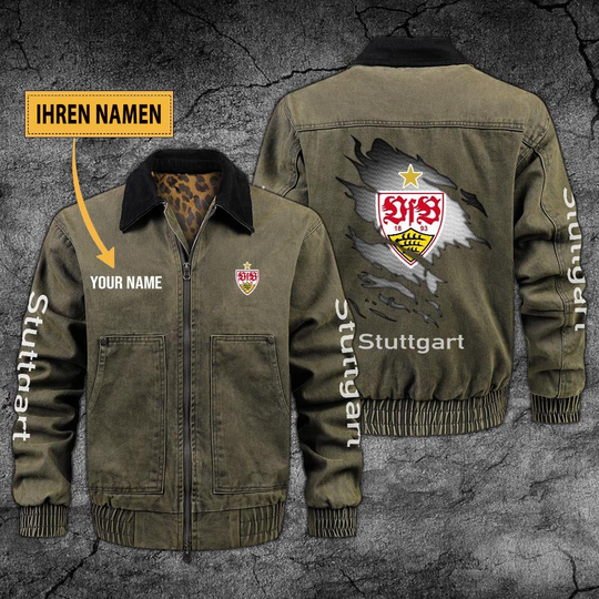 VfB Stuttgart Custom Name Collared Bomber Jackets