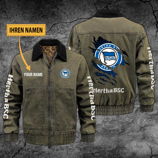 Personalized Hertha BSC Collared Bomber Jackets