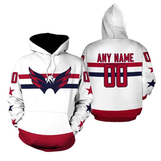 Personalized Washington Capitals Special Bold 3D Hoodie White