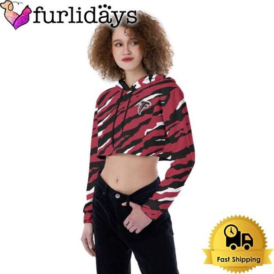 Atlanta Falcons Colorful Campo Patterns Crop Top Hoodie