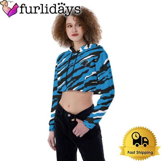Carolina Panthers Colorful Campo Patterns Crop Top Hoodie