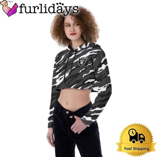 Las Vegas Raiders Colorful Campo Patterns Crop Top Hoodie