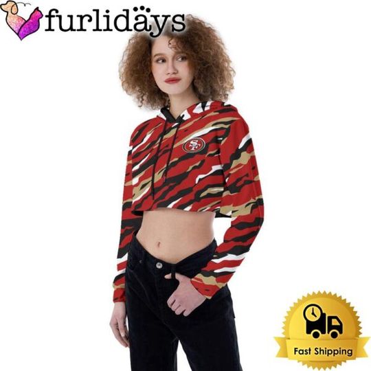 San Francisco 49ers Colorful Campo Patterns Crop Top Hoodie