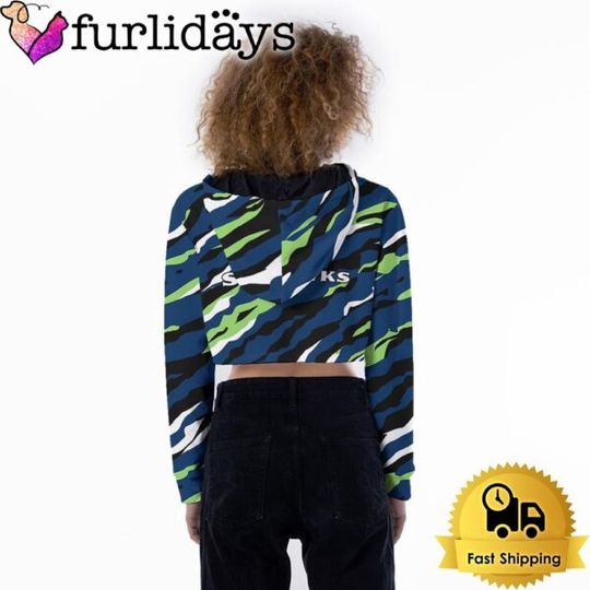 Seattle Seahawks Colorful Campo Patterns Crop Top Hoodie