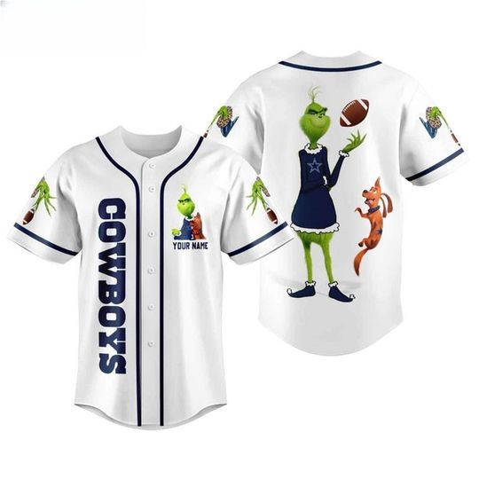 Personalized football Dallas Cowboys Baseball Jersey funny character With Ball Custom Name