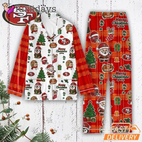 San Francisco 49ers Tis the Season Christmas Pajamas Set
