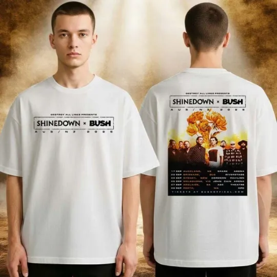 Discover shine down x Bush Tour Poster AUSNZ 2026 In Australia & New Zealand T-Shirt