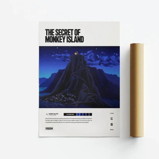 Discover The Secret of Monkey Island 1990 Video Game Art Poster