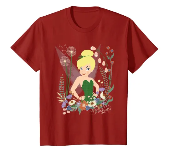 Discover Disney Tinkerbell Peter Pan Fairies And Flowers T-Shirt_