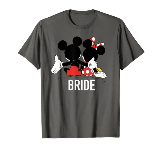 Discover Disney Mickey & Minnie Side-By-Side Honeymoon Wedding Bride T-Shirt_