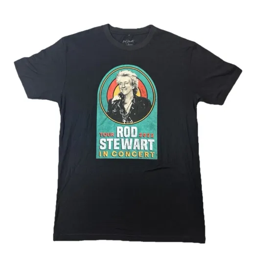 Discover Rod Stewart Tour Graphic T-Shirt Men’s Black Music Concert 2022