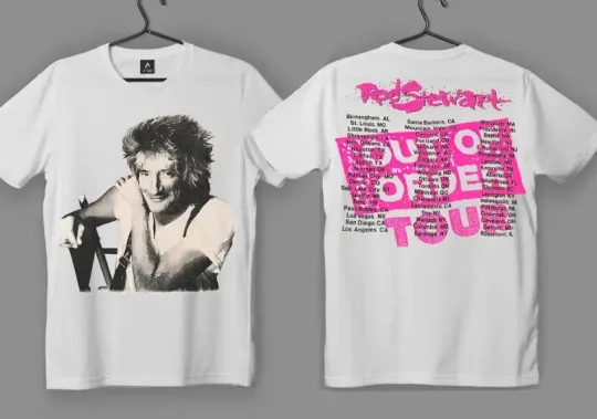 Vintage Rod Stewart Out of Order Tour 1988-1989 Double Sided T-Shirt