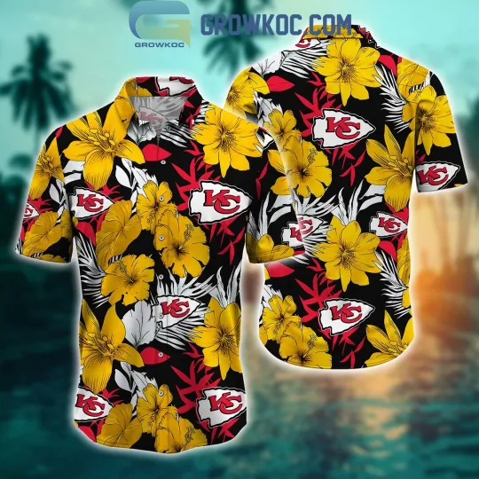 Discover Kansas City Football Team Chiefs Hawaiian Button Down Shirt
