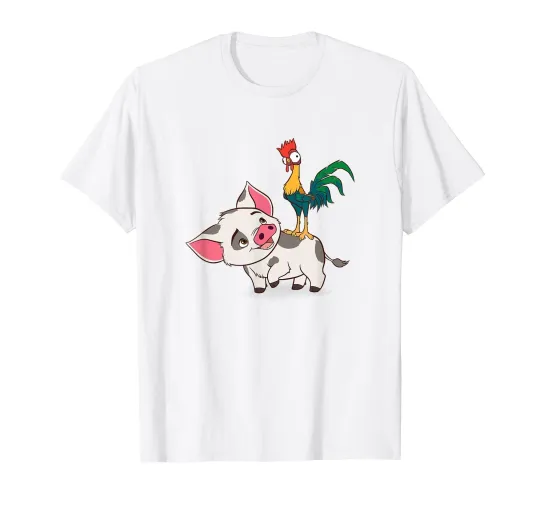 Discover Disney Moana Pua And Hey Hey Hi Fun Big Bust Portrait T-Shirt_
