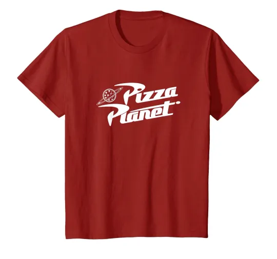 Discover Disney Pixar Toy Story Pizza Planet Classic Retro Chest Logo T-Shirt_