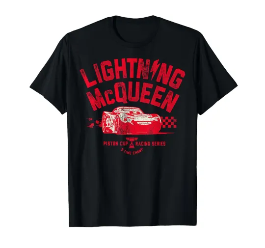 Discover Disney Pixar Car.s 3 Mcqueen Racing Vintage Poster T-Shirt_