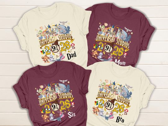 Personalized Universal Studios 2026 Family Vacation Tee