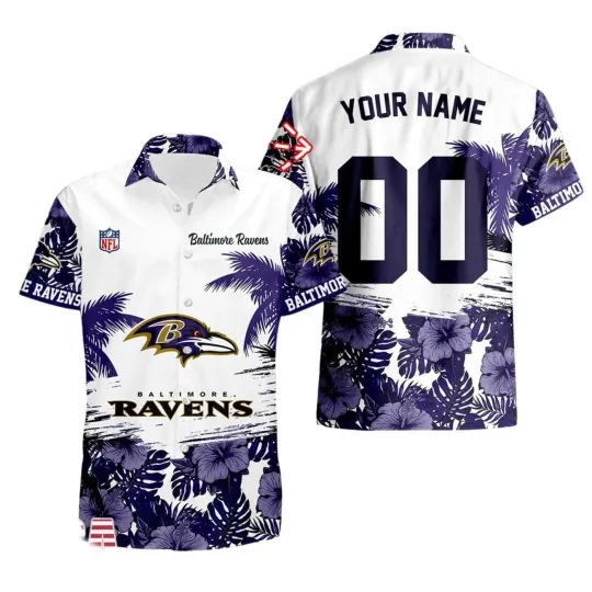 Discover Personalized Baltimore Football Team Ravenss Hawaiian Button Down Shirt