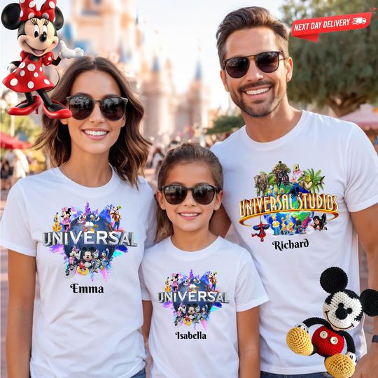 Custom Universal Studios Shirt, Personalized Name Family Vacation Matching Family Trip Tee Crew