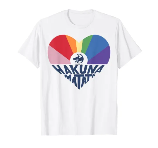 Discover Disney Lion King Hakuna Matata Rainbow Heart T-Shirt_