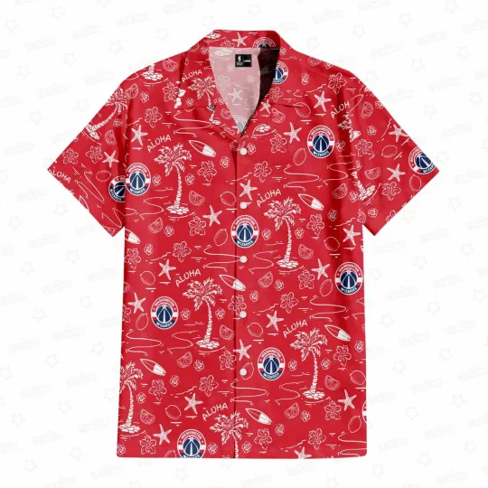 Discover Washington Basketball Team Wizardss Hawaiian Button Down Shirt