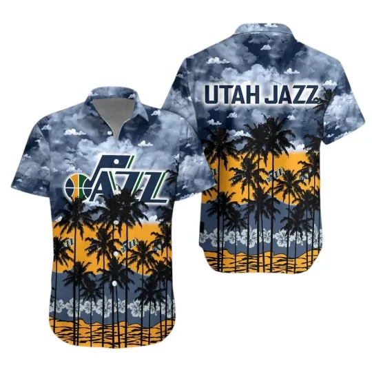 Discover Utah Basketball Team Jazzs Hawaiian Button Down Shirt