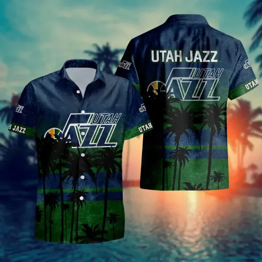 Discover Utah Basketball Team Jazzs Hawaiian Button Down Shirt