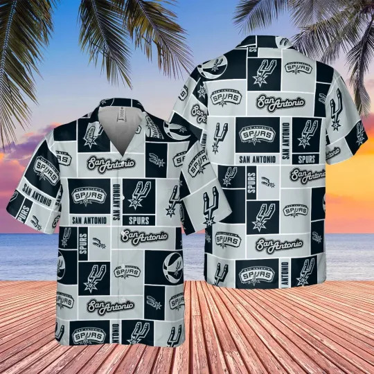 San Antonio Basketball Team Spurss Hawaiian Button Down Shirt Unisex Adults