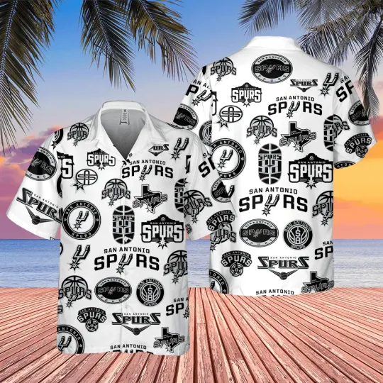 Discover San Antonio Basketball Team Spurss Hawaiian Button Down Shirt Unisex Adults
