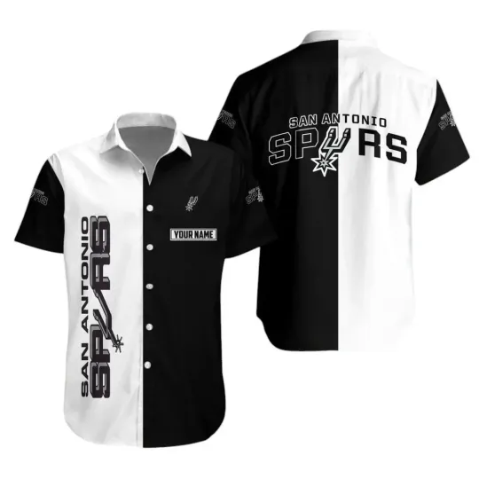 San Antonio Basketball Team Spurss Hawaiian Button Down Shirt Unisex Adults