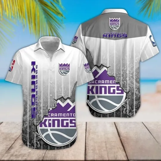 Discover Sacramento Basketball Team Kingss Hawaiian Button Down Shirt Unisex Adults S-5XL